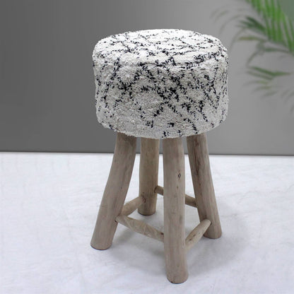 Agostin Bar Stool, 40x40x70 cm, Natural White, Brown, Cotton, Table Tufted, Bm Fn, All Cut