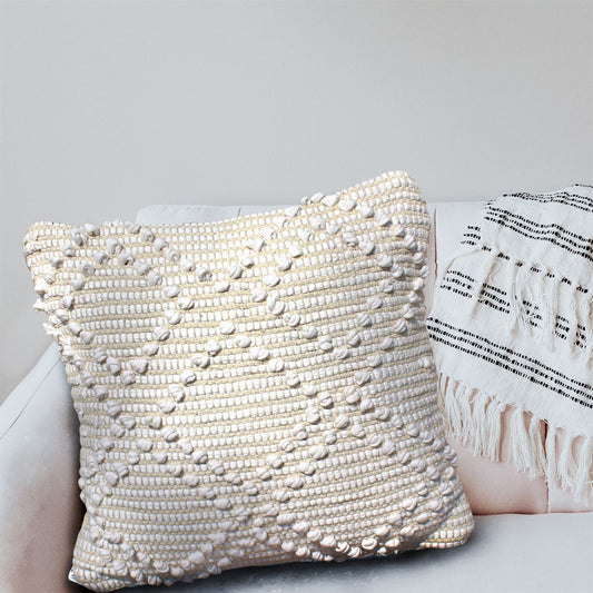 Agria Pillow, Cotton, Natural White, 