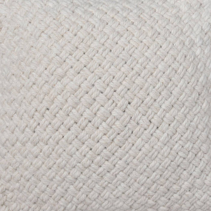 Ainez Cushion, 45x45 cm, Natural White, Wool, Hand Knitted, Hm Knitted, Flat Weave