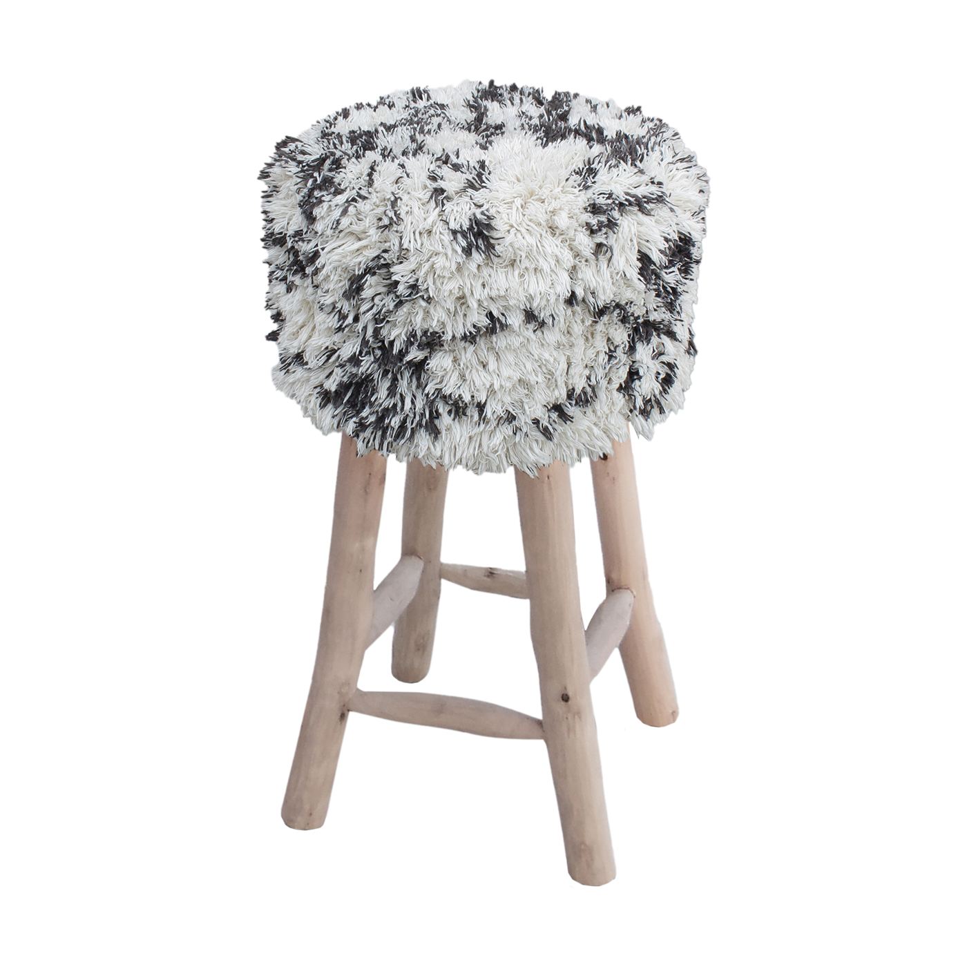 Aiston Bar Stool, Cotton, Natural White, Brown, Bm Sn / All Cut