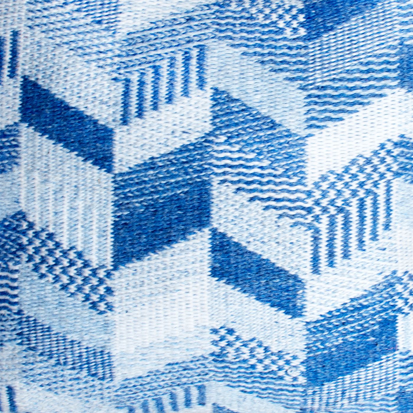 Akola Pouf, Pet, Blue, Jaquard Durry, Flat Weave