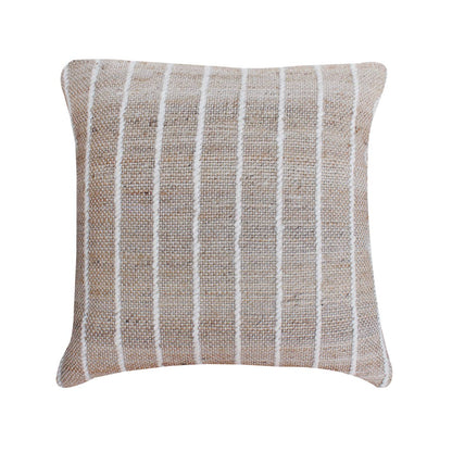 Albatross-II Cushion, 56x56 cm, Natural, Natural White, Jute, Wool, Hand Woven, Pitloom, Flat Weave