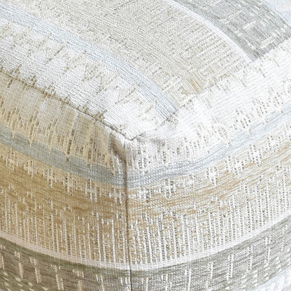 Albi Pouf, Acrylic, Polyester, Beige, Sage, Jaquard Durry, Flat Weave