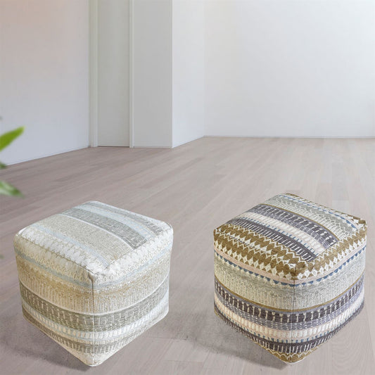 Albi Pouf, Acrylic, Polyester, Jaquard Durry, Flat Weave