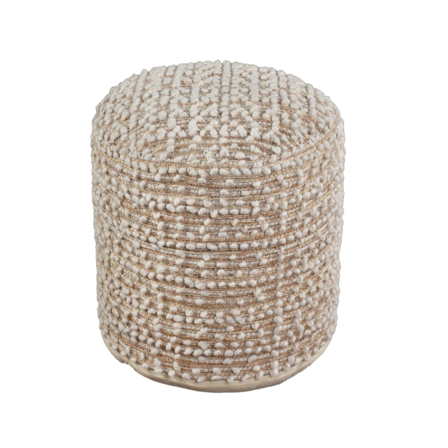 ALDERMANS POUF - BEIGE/IVORY - HANDWOVEN - JUTE/WOOL