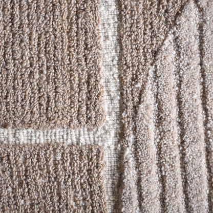 ALDINE RUG - IVORY/BEIGE - HAND WOVEN/OVER TUFTED - WOOL/VISCOSE