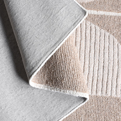 ALDINE RUG - IVORY/BEIGE - HAND WOVEN/OVER TUFTED - WOOL/VISCOSE