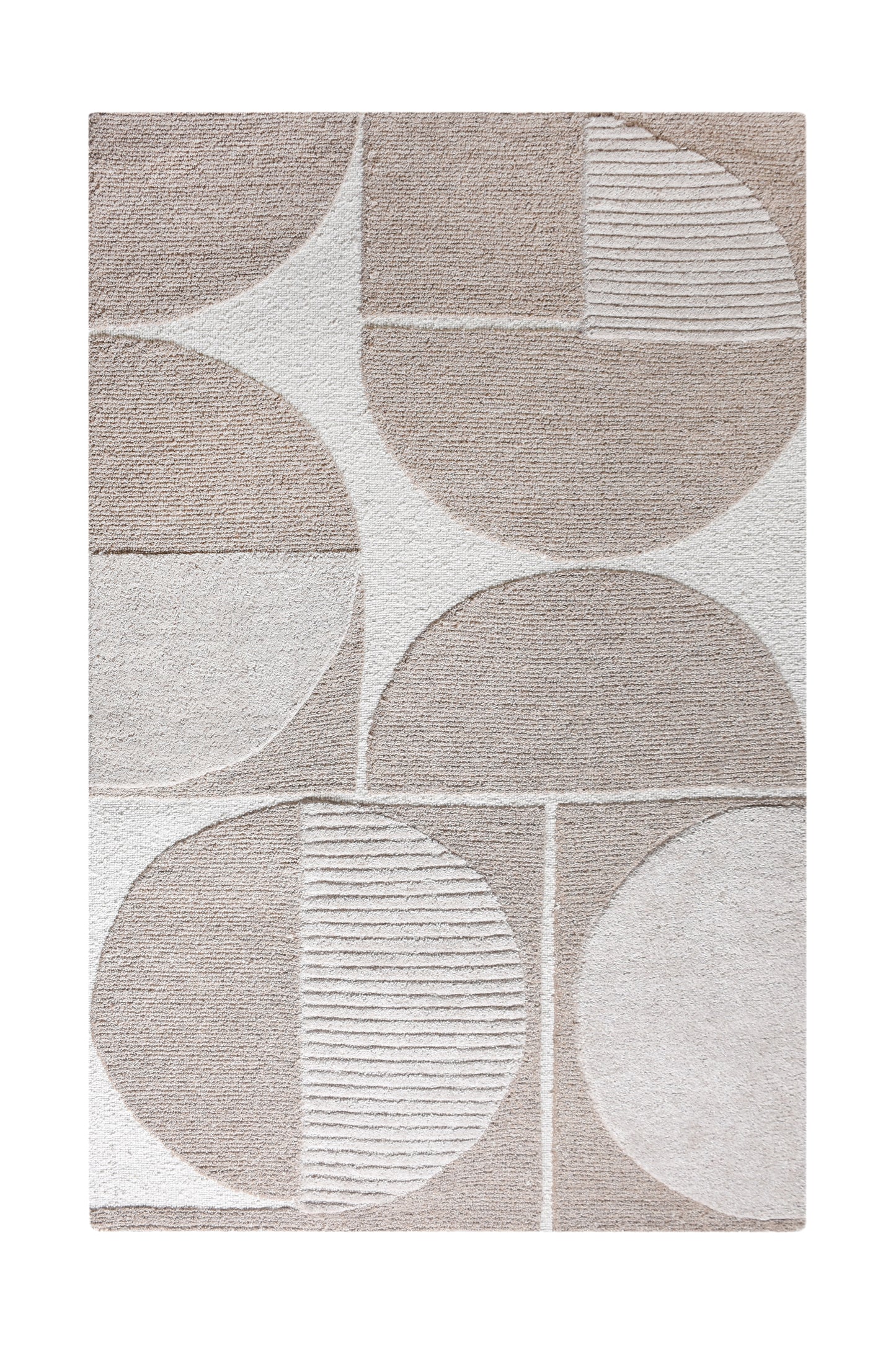 ALDINE RUG - IVORY/BEIGE - HAND WOVEN/OVER TUFTED - WOOL/VISCOSE