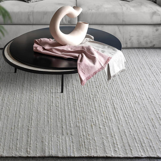 Area Rug, Bedroom Rug, Living Room Rug, Living Area Rug, Indian Rug, Office Carpet, Office Rug, Shop Rug Online, Natural White, Nz Wool, Hand Woven, Pitloom, Flat Weave, Cozy Texture