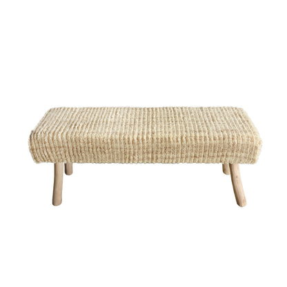 ALLEGAN BENCH - BEIGE - HAND WOVEN - WOOL
