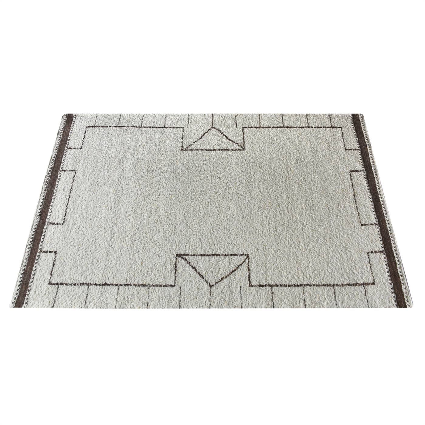 Area Rug, Bedroom Rug, Living Room Rug, Living Area Rug, Indian Rug, Office Carpet, Office Rug, Shop Rug Online, Natural White, Brown, Wool, Punja Kelim, Punja, Flat Weave, Traditional 