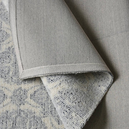 Area Rug, Bedroom Rug, Living Room Rug, Living Area Rug, Indian Rug, Office Carpet, Office Rug, Shop Rug Online, Natural White, Blue, Wool, Table Tufted, Printed, Bm Fn, All Cut, Captivating 