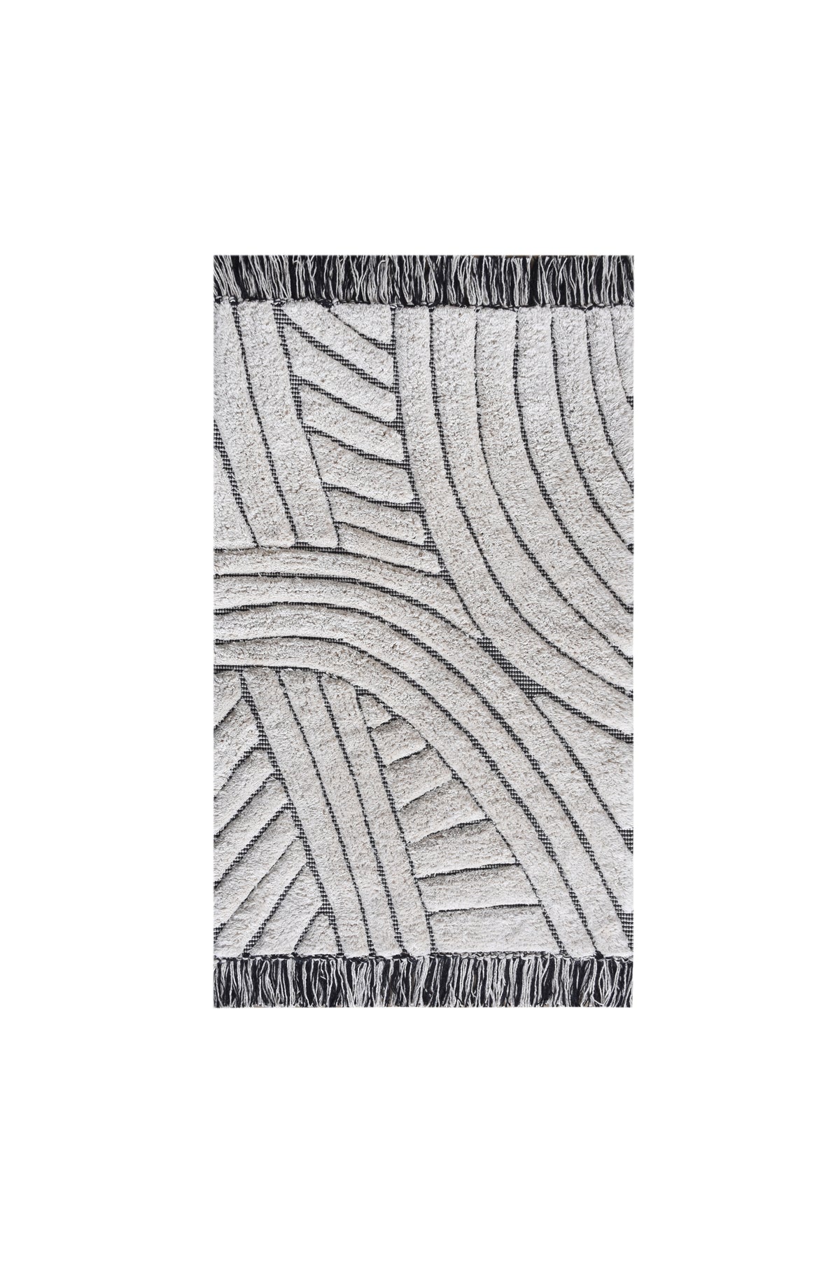 ALZIA OPT BATH RUG - IVORY/CHARCOAL - COTTON - TABLE TUFTED