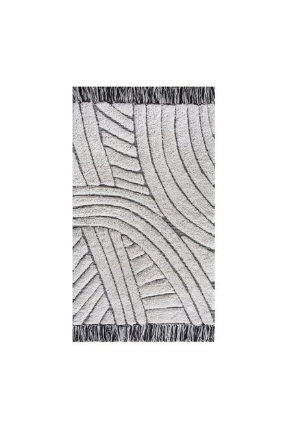 ALZIA OPT BATH RUG - IVORY/CHARCOAL - COTTON - TABLE TUFTED