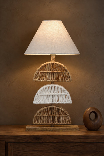 AMANT LAMP - NATURAL/IVORY - HAND MADE - JUTE/WOOL