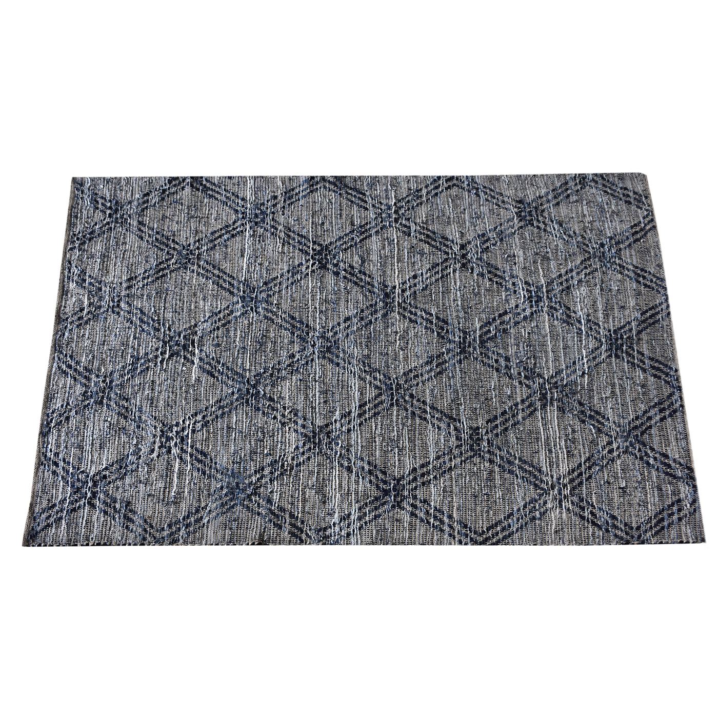 Area Rug, Bedroom Rug, Living Room Rug, Living Area Rug, Indian Rug, Office Carpet, Office Rug, Shop Rug Online, Recycled Denim, Hemp, Navy, diamond 