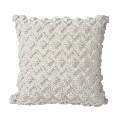 AMBOISE CUSHION - WOOL/COTTON - IVORY