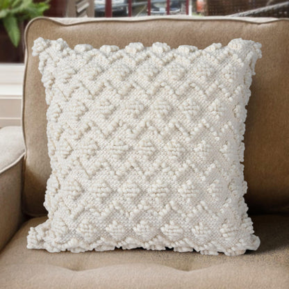 AMBOISE CUSHION - WOOL/COTTON - IVORY