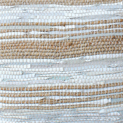 Amela Pillow, Hemp, Leather, Natural White, Natural, Pitloom, Flat Weave