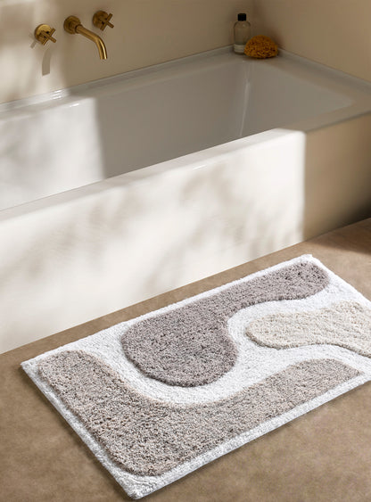 ANDROMEDA BATH RUG - IVORY/GREY - COTTON - TABLE TUFTED