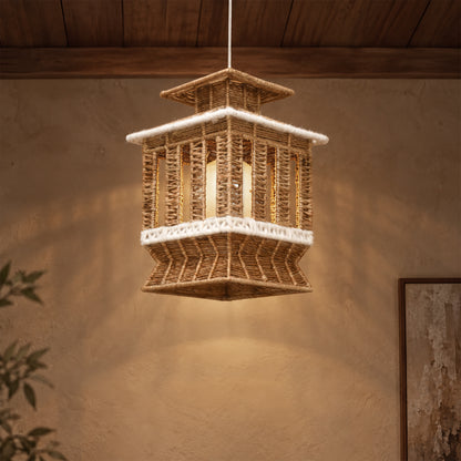ANELA LAMP - NATURAL/IVORY - HAND MADE - JUTE/WOOL