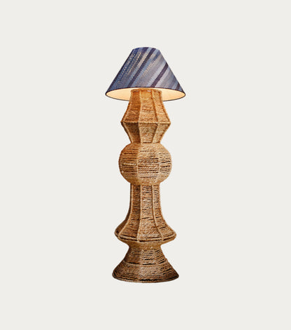 ANIX FLOOR LAMP - NATURAL/BLUE - HAND MADE - JUTE/DENIM
