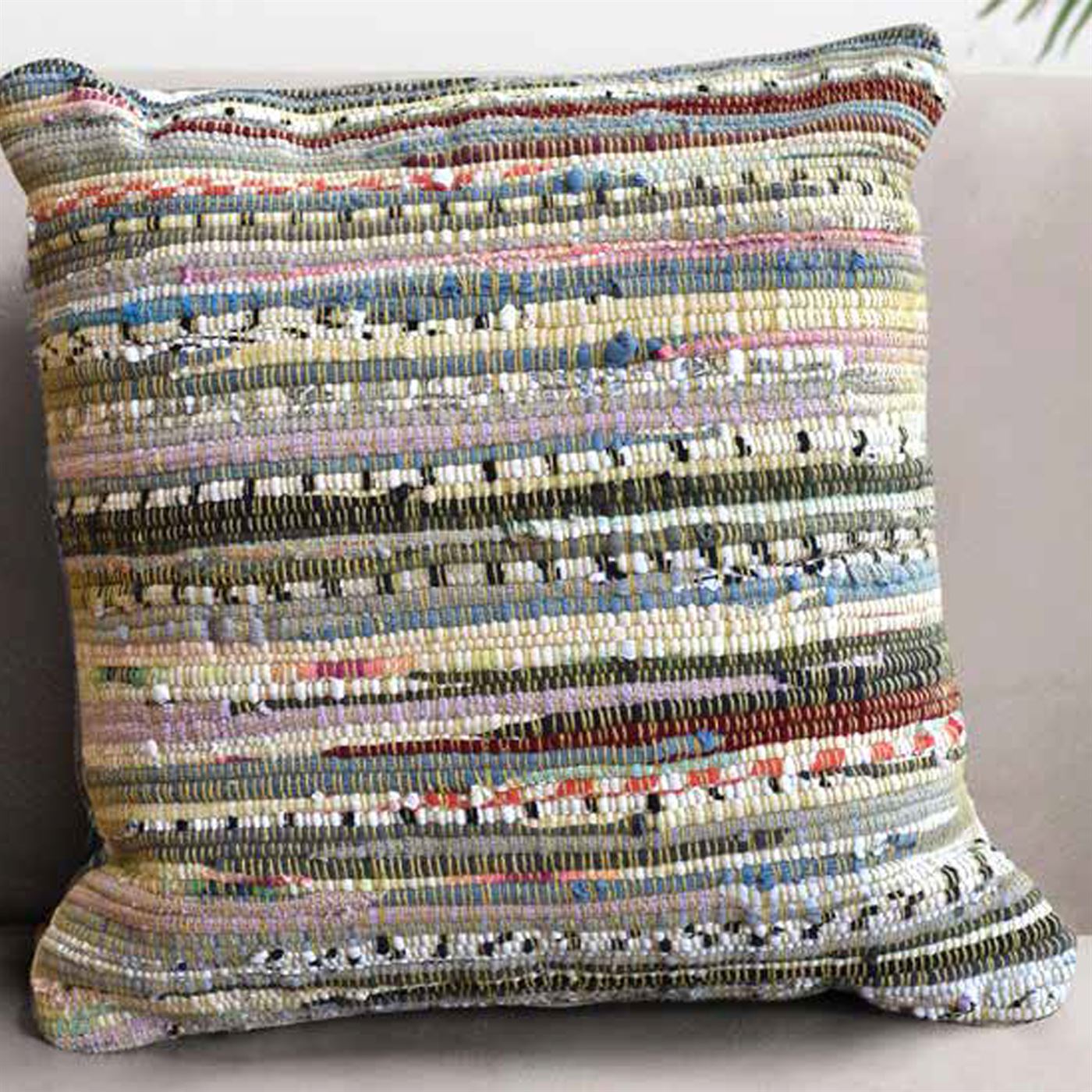 Anser Pillow, Recycled Cotton Fabric, Multi