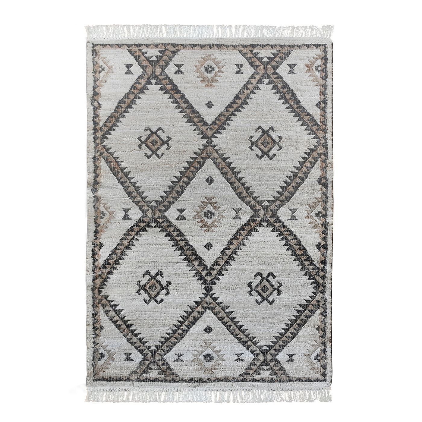 Area Rug, Bedroom Rug, Living Room Rug, Living Area Rug, Indian Rug, Office Carpet, Office Rug, Shop Rug Online, Hemp, Natural, Black, Punja, Flat Weave, Diamond