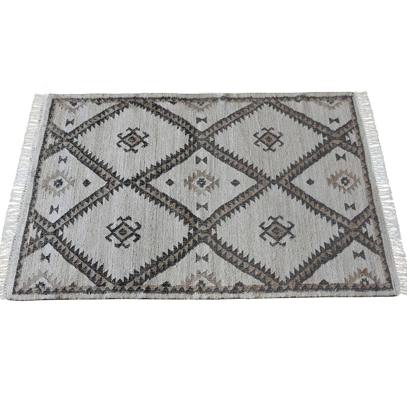 Area Rug, Bedroom Rug, Living Room Rug, Living Area Rug, Indian Rug, Office Carpet, Office Rug, Shop Rug Online, Hemp, Natural, Black, Punja, Flat Weave, Diamond