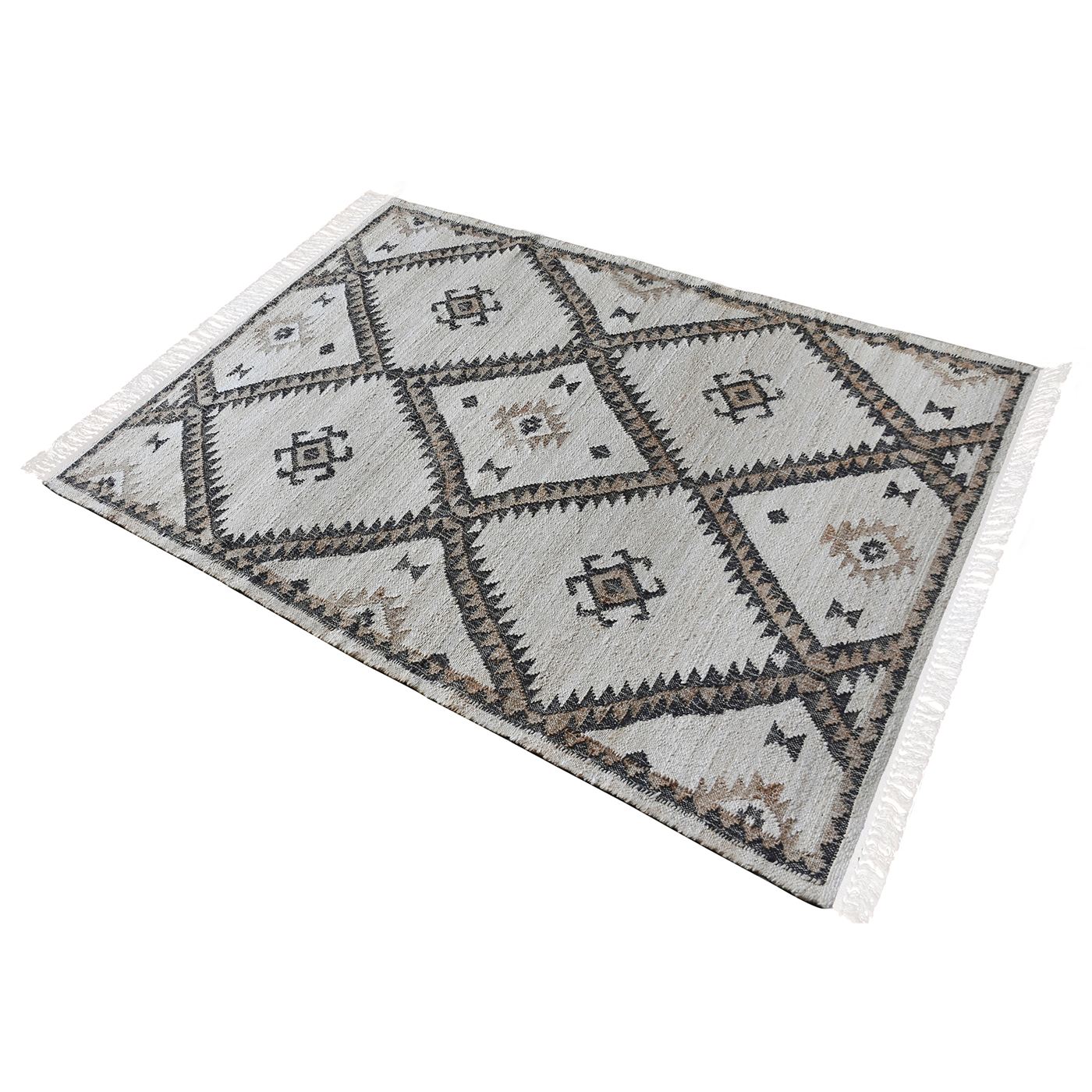 Area Rug, Bedroom Rug, Living Room Rug, Living Area Rug, Indian Rug, Office Carpet, Office Rug, Shop Rug Online, Hemp, Natural, Black, Punja, Flat Weave, Diamond