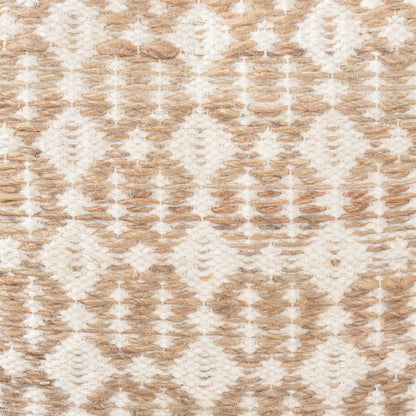 Argens Cushion, 45x45 cm, Natural, Natural White, Jute, Wool, Hand Woven, Pitloom, Flat Weave