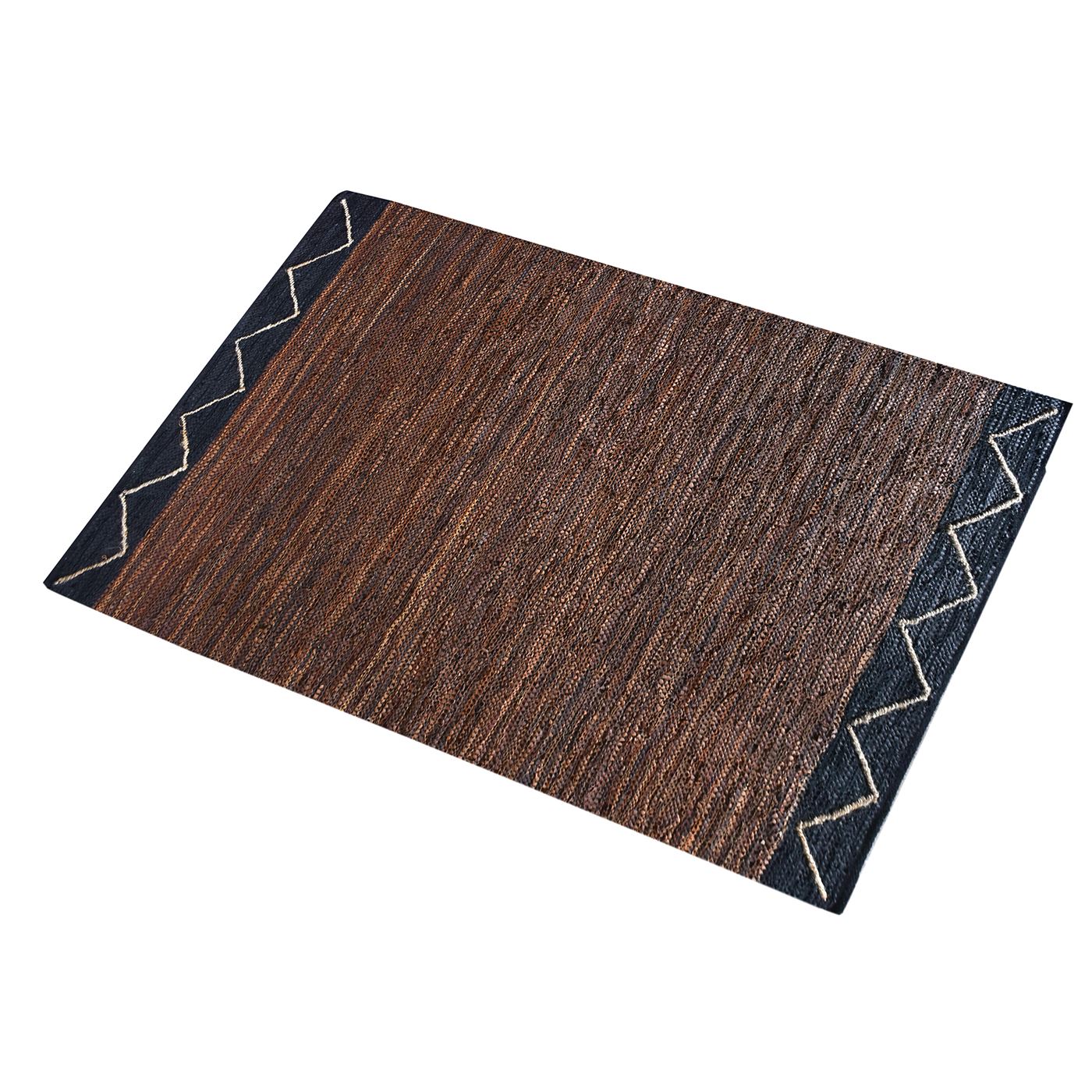 Area Rug, Bedroom Rug, Living Room Rug, Living Area Rug, Indian Rug, Office Carpet, Office Rug, Shop Rug Online, Leather, Hemp, Brown, Charcoal, Pitloom, Flat Weave, Plain