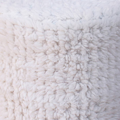 Arthur Round Stool, 45x45x50 cm, Natural White, NZ Wool, Table Tufted, Bm Sn, All Cut