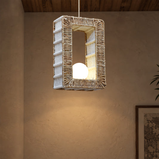 ASELA LAMP - NATURAL/IVORY - HAND MADE - JUTE/WOOL