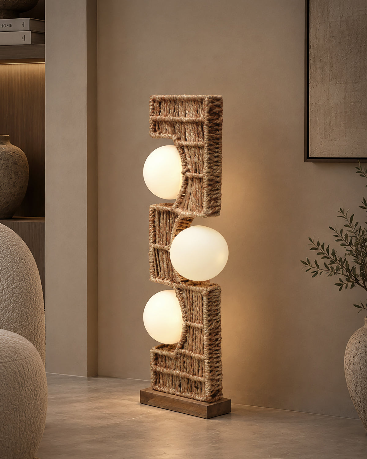 ASTER LAMP - BEIGE - HAND MADE - JUTE