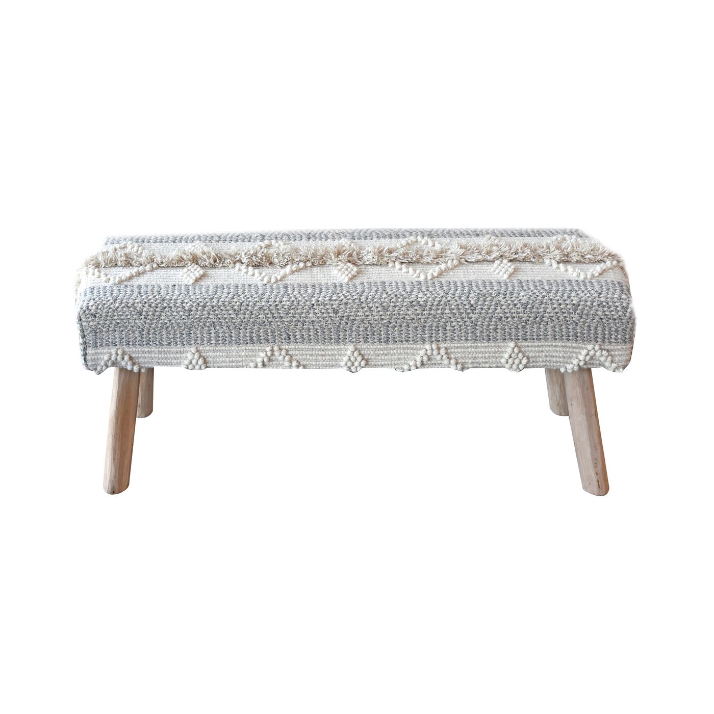 Atari Bench, Wool, Natural, Pitloom, Cut And Loop