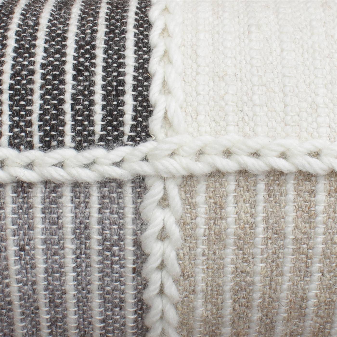 Atkinson Lumber Cushion, 36x91 cm, Natural White, Grey, Beige, Wool, Hand Woven, Pitloom, Flat Weave