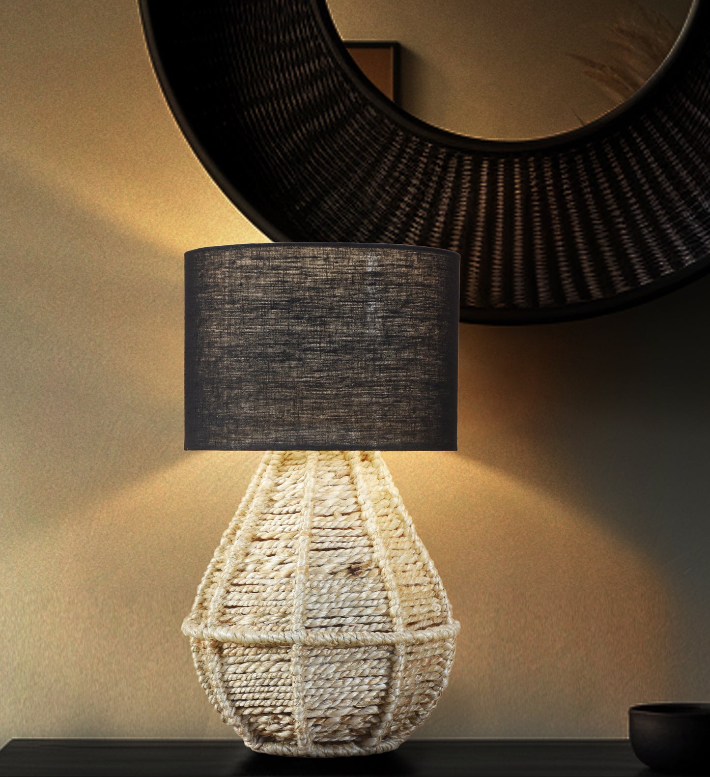 AUREA TABLE LAMP - LIGHT NATURAL - HAND MADE - JUTE