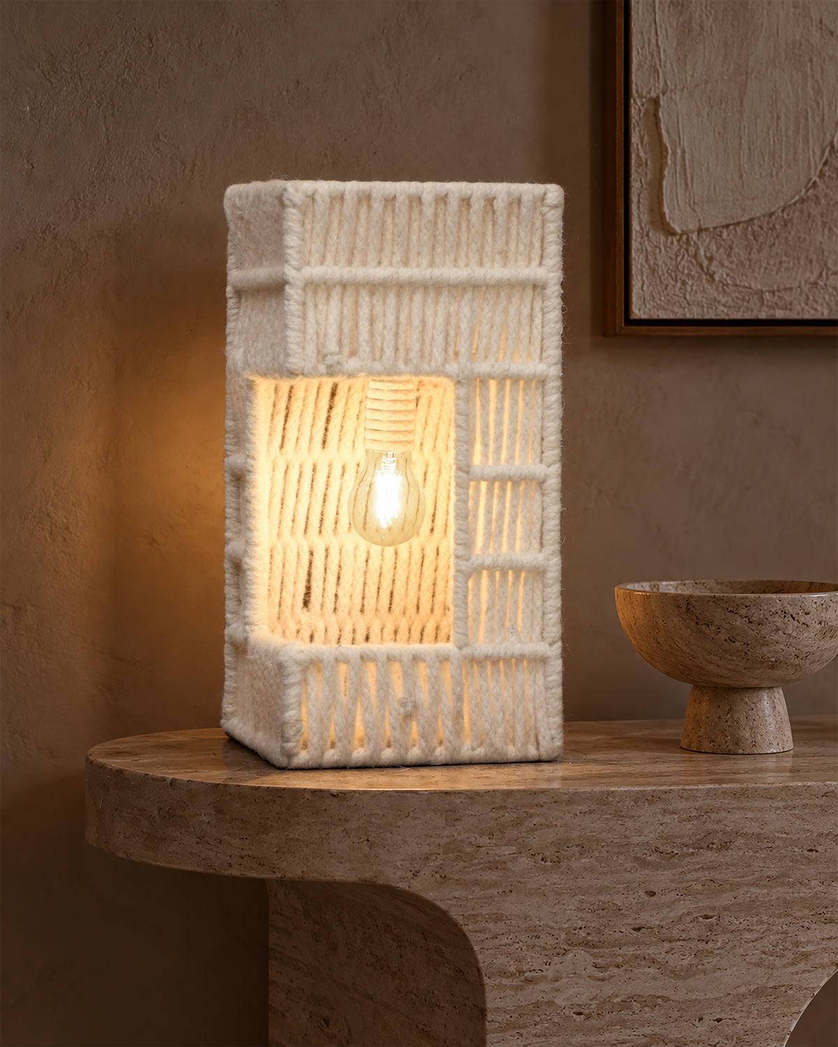 AVENOR LAMP - IVORY - HAND MADE - WOOL