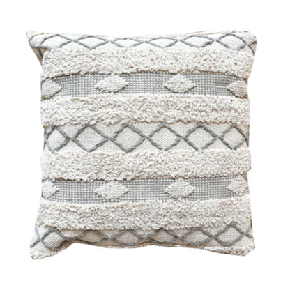 Axtel Pillow, Cotton, Natural White, Pitloom, Cut And Loop