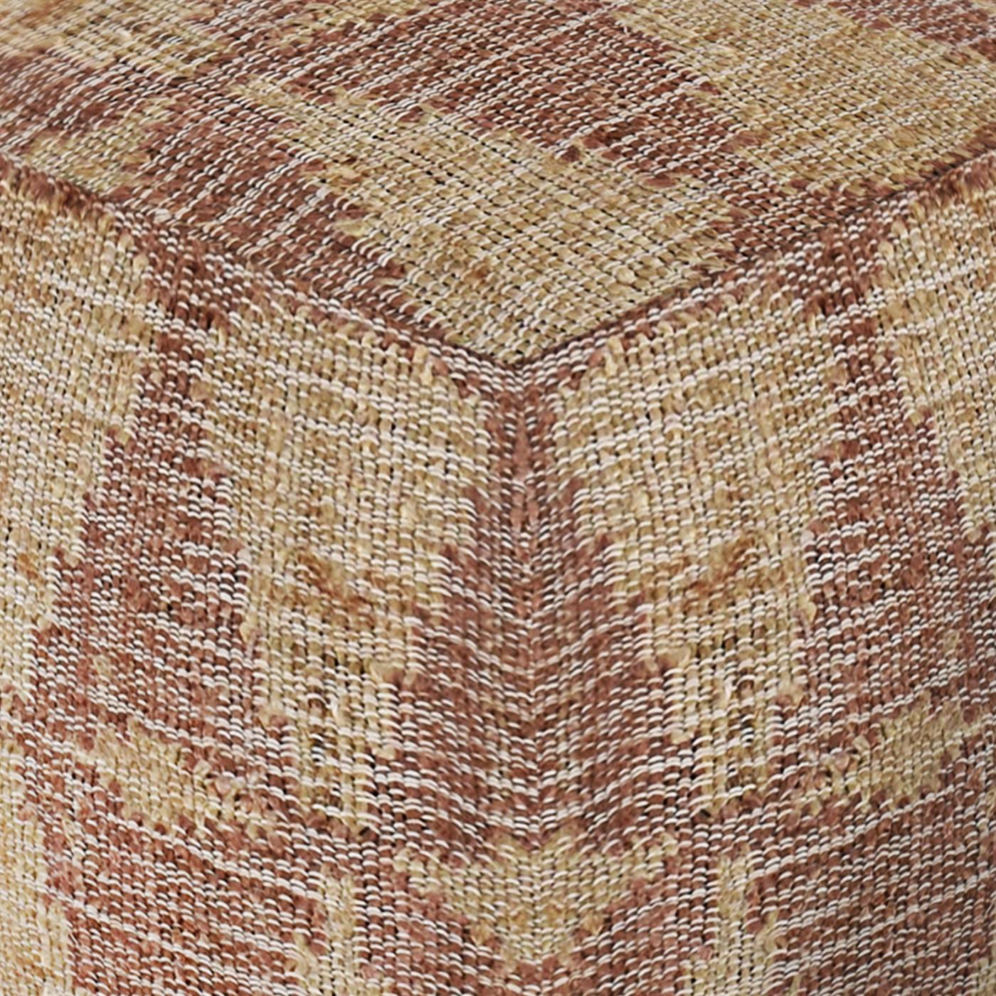 Ayudar Pouf, 40x40x40 cm, Rust, Jute, Punja Kelim, Punja, Flat Weave