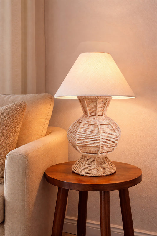 AARVIK TABLE LAMP - BEIGE - HAND MADE - JUTE