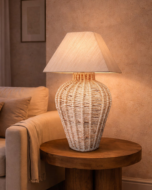 AARYON TABLE LAMP - BEIGE - HAND MADE - JUTE
