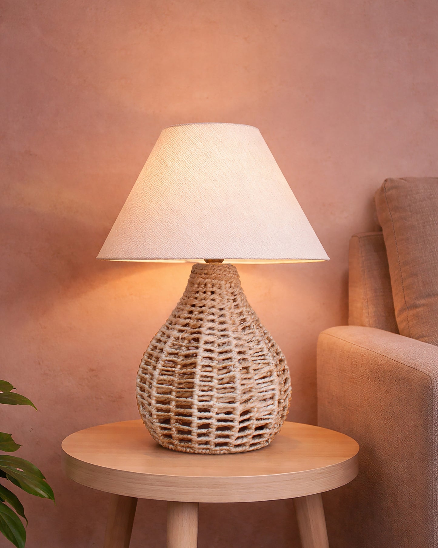 ANSHVI TABLE LAMP - BEIGE - HAND MADE - JUTE