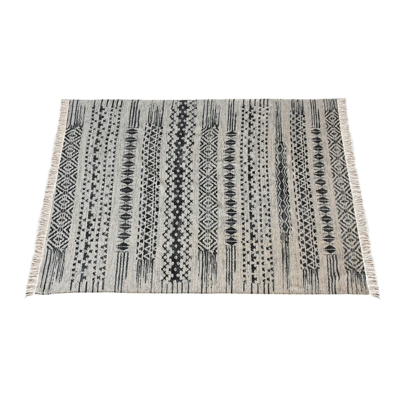 Area Rug, Bedroom Rug, Living Room Rug, Living Area Rug, Indian Rug, Office Carpet, Office Rug, Shop Rug Online, Cotton, Printed, Charcoal, Natural White, Pitloom, Flat Weave, Printed