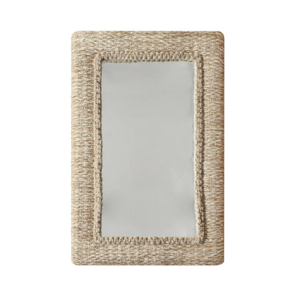 BALANDRA WALL MIRROR - IVORY/NATURAL - HAND WOVEN - JUTE /WOOL/COTTON & MDF