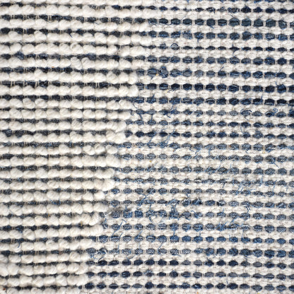 BANKSIA RUG - IVORY/BLUE - HAND WOVEN - COTTON DENIM/WOOL