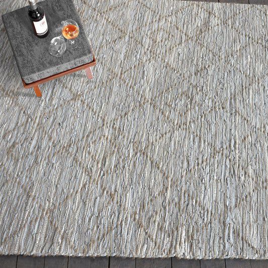 BARGO RUG - LEATHER/ JUTE