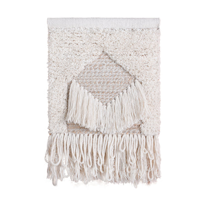 BASCOV WALL HANGING - NATURAL/IVORY - HANDWOVEN - JUTE/WOOL
