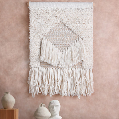 BASCOV WALL HANGING - NATURAL/IVORY - HANDWOVEN - JUTE/WOOL